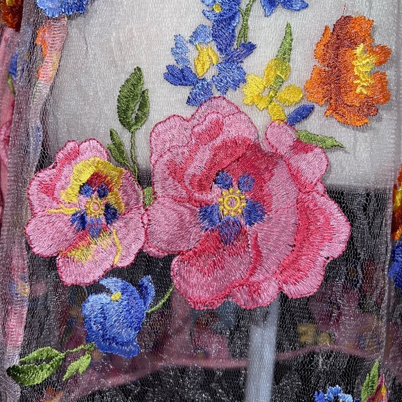 NWT For love & lemons Percy mini dress Peonies Size LARGE - Picture 11 of 14